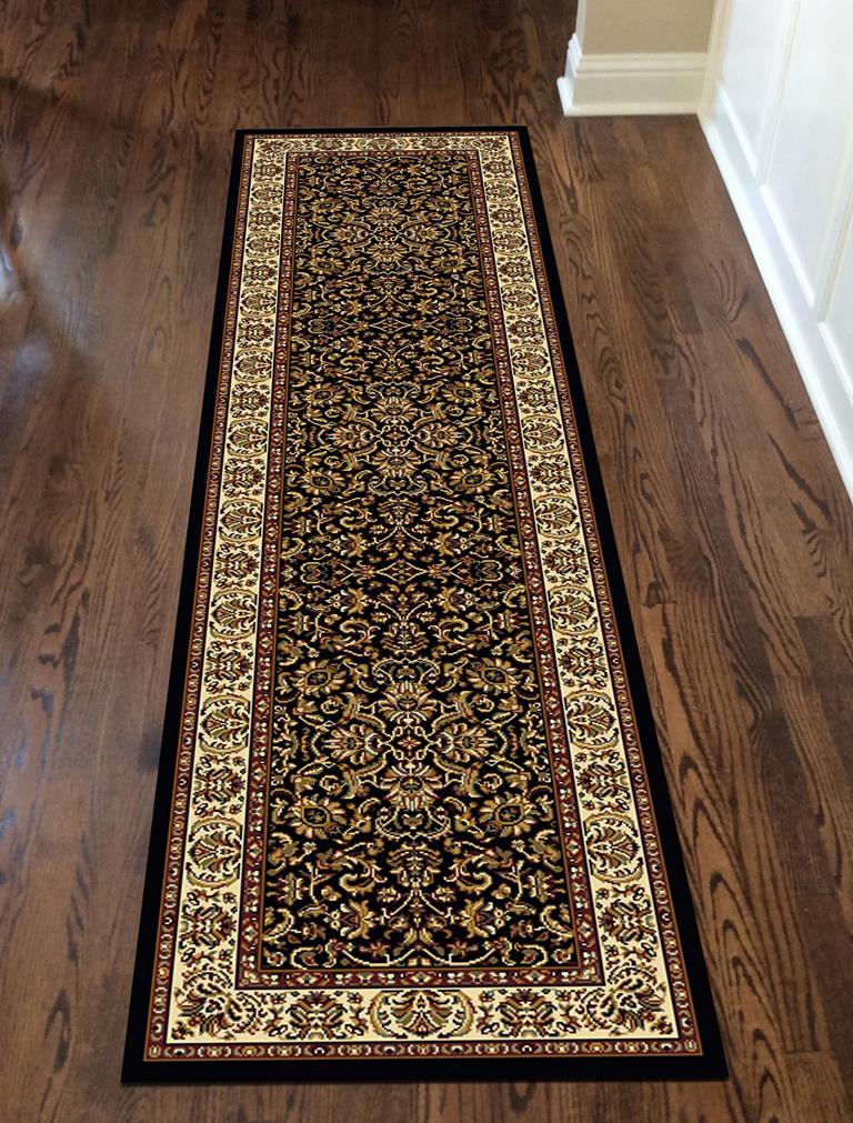 Radici Noble 1305 Black Runner Area Rug Room Scene