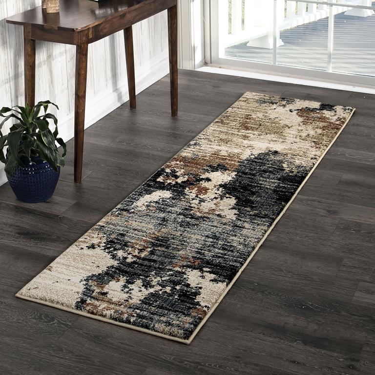 Palmetto Living Adagio 8233 High Plains Blue Runner Area Rug Room Scene