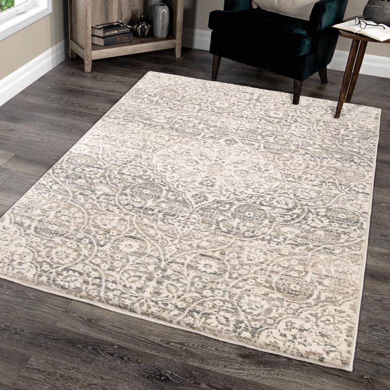 Palmetto Living Riverstone 9002 Center Kirman Multi Area Rug Room Scene