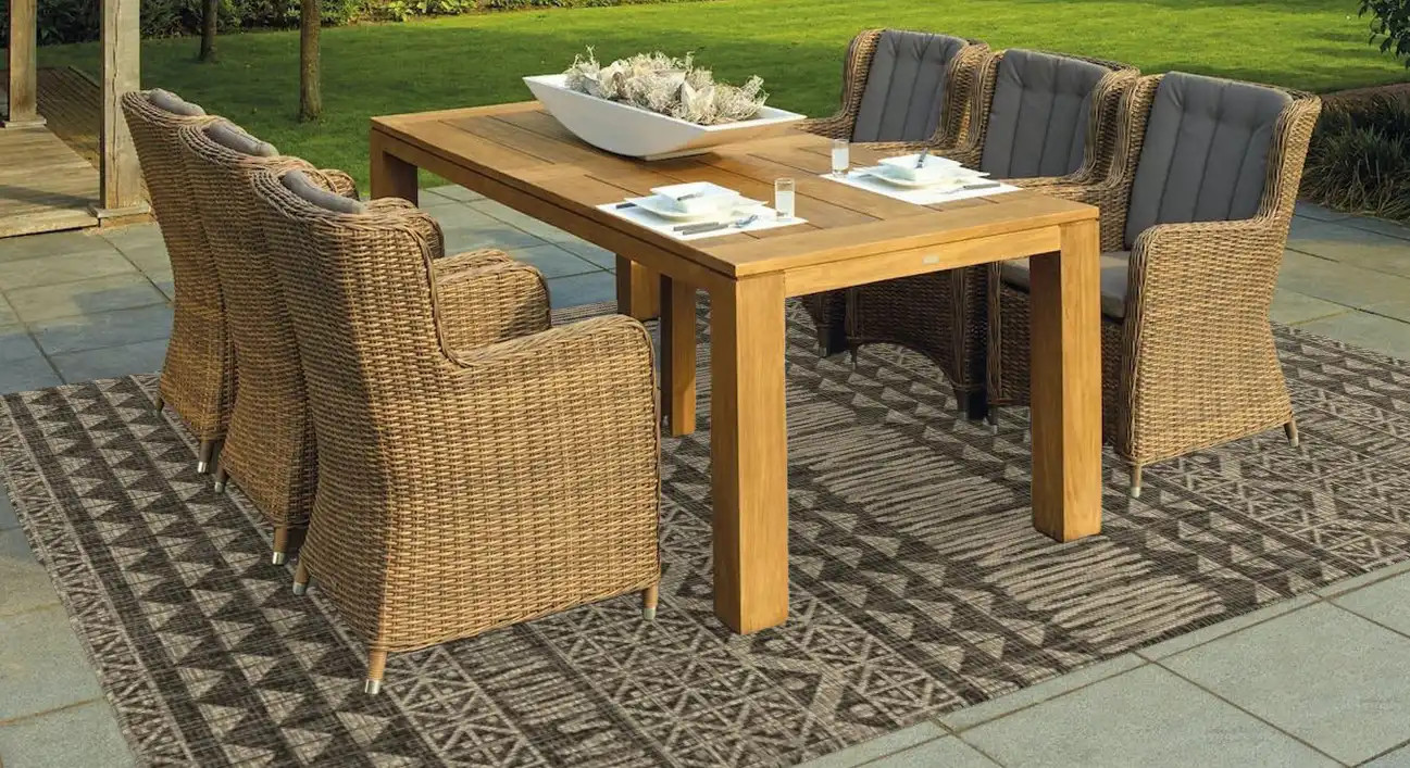 Kas Provo 5761 Charcoal Tribe Area Rug Room Scene