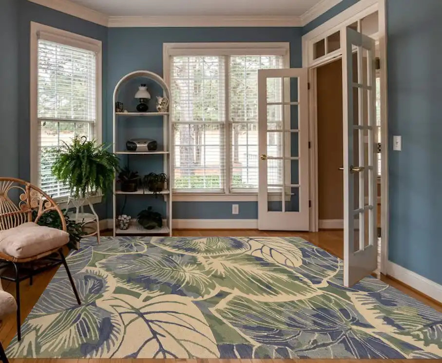 Kas Sparta 3105 Blue/Green Silhoutte Area Rug - Carpetmart.com
