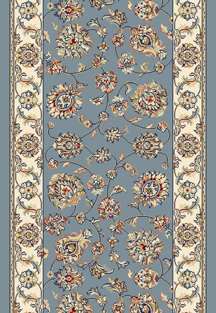 Dynamic Rugs Ancient Garden 57365-5464 Light Blue Ivory 2'7" Wide Hall and Stair Runner