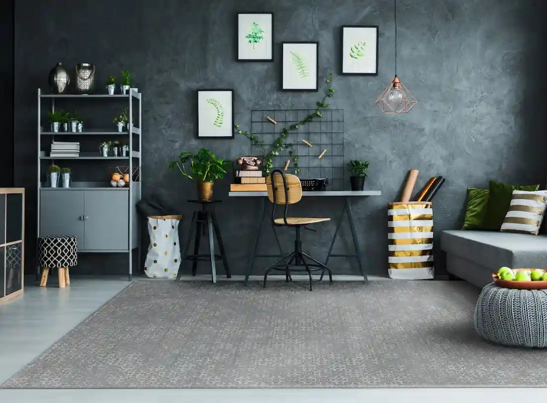 Dynamic Rugs Mysterio 12222-506 Dk. Grey Area Rug Room Scene