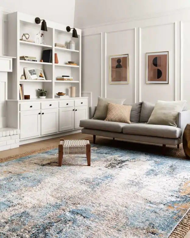 Loloi II Alchemy ALC-05 Denim/Ivory Area Rug Room Scene