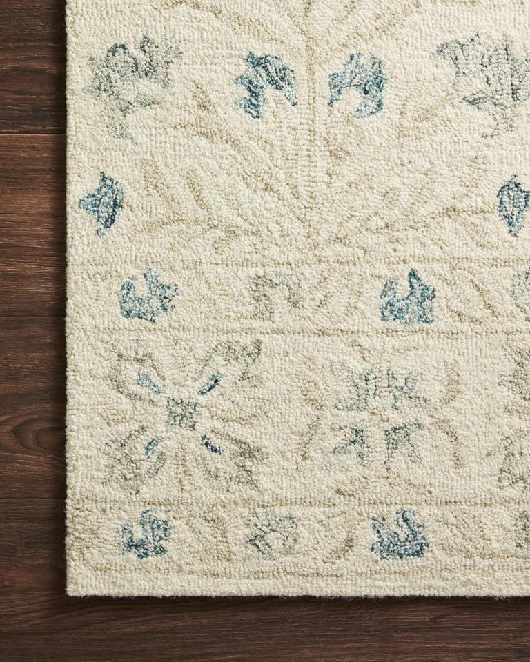 Loloi Norabel NOR-02 Ivory/Grey Area Rug Corner