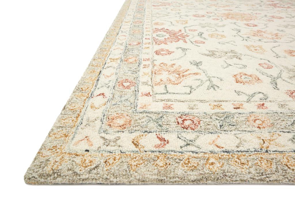 Loloi Norabel NOR-03 Ivory/Rust Area Rug Angle