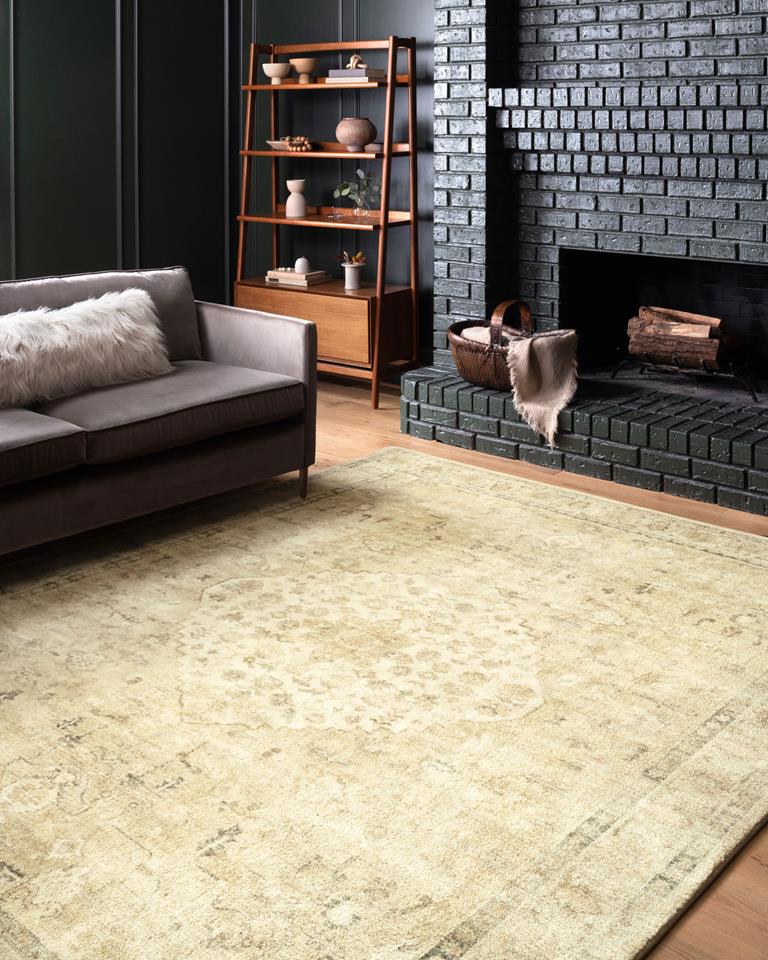 Loloi II Rosette ROS-05 Sand/Ivory Area Rug Room Scene