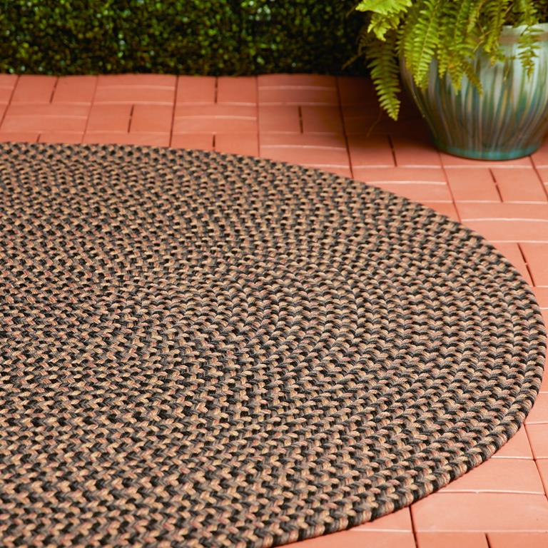 Rhody Rug Camden CD86 Shadow Tweed Oval Area Rug Outdoors