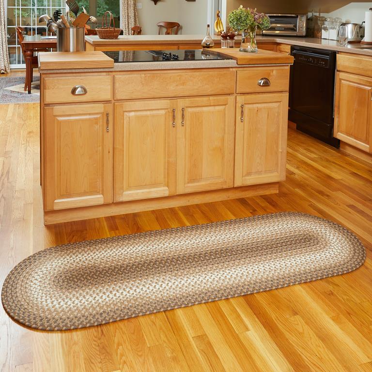 Rhody Rug Twin River TR52 Natural Multi Runner Area Rug Room Scene