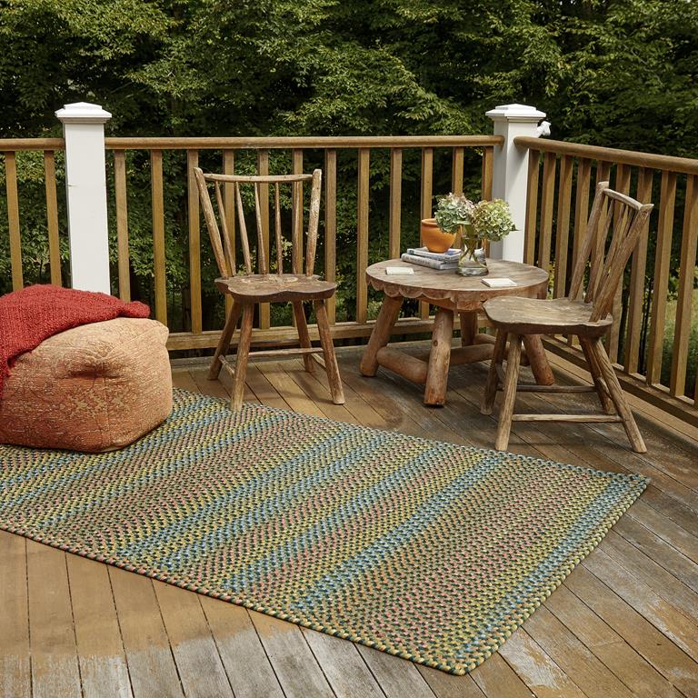 Rhody Rug Woodstock WO21 Forest Multi Area Rug Outdoors