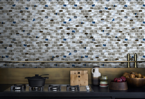 Coastline Monterey Grey Lantern Glass Mosaic Tile