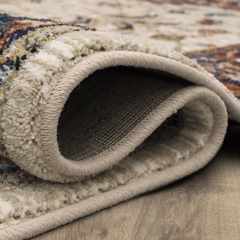 Karastan Soiree 91972-70044 Santorini Alabaster Area Rug Roll Edge