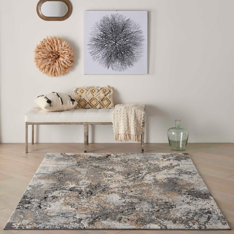 Nourison Tangra TNR01 Grey Multi Area Rug Room Scene