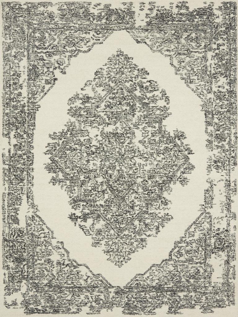 Annie ANN-02 White Black Area Rug - Magnolia Home by Joanna Gaines