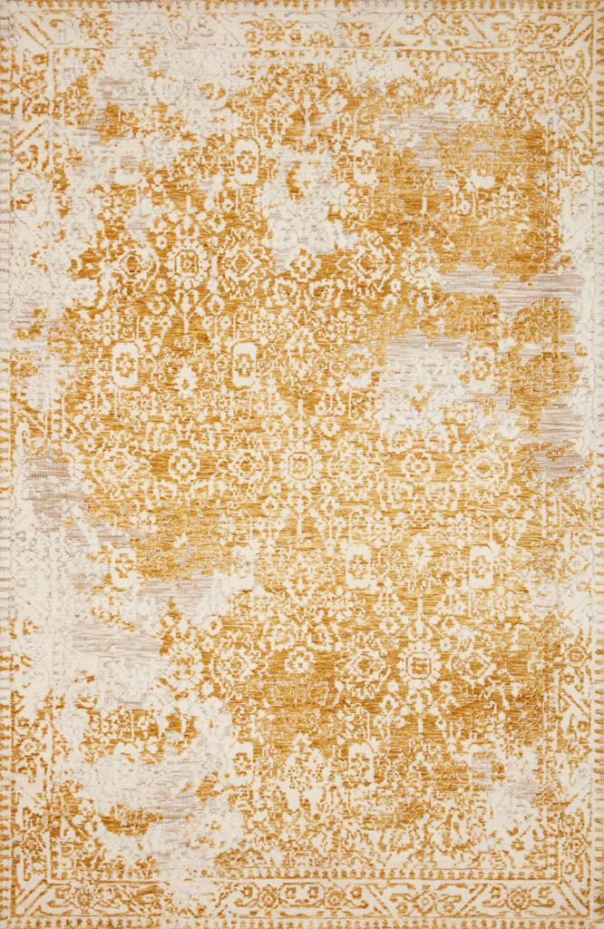 Lindsay LIS-01 Gold Antique White Area Rug - Magnolia Home by Joanna Gaines