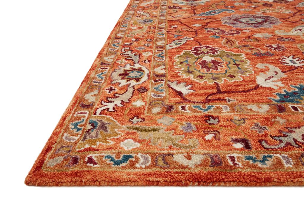 Loloi Padma PMA-01 Orange Multi Area Rug Angle