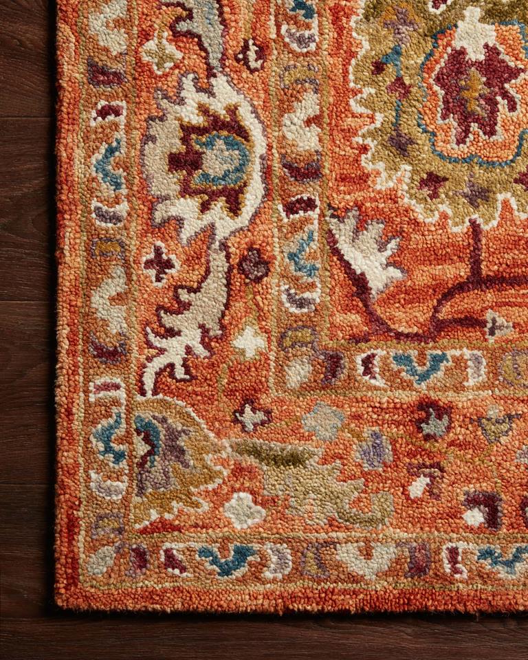 Loloi Padma PMA-01 Orange Multi Area Rug Corner