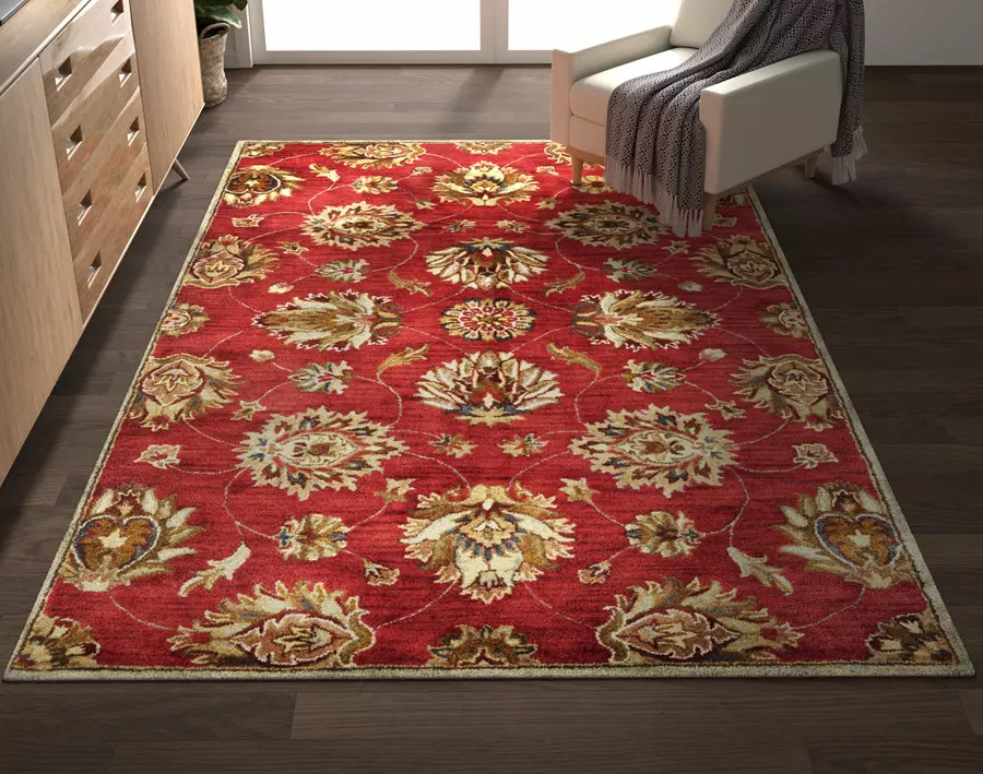 Kas Syriana 6003 Red Allover Kashan Area Rug Room Scene