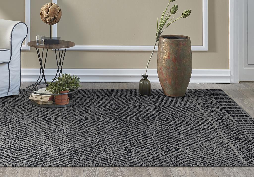 Kas Hudson 2463 Grey Black Retreat Area Rug Room Scene 2