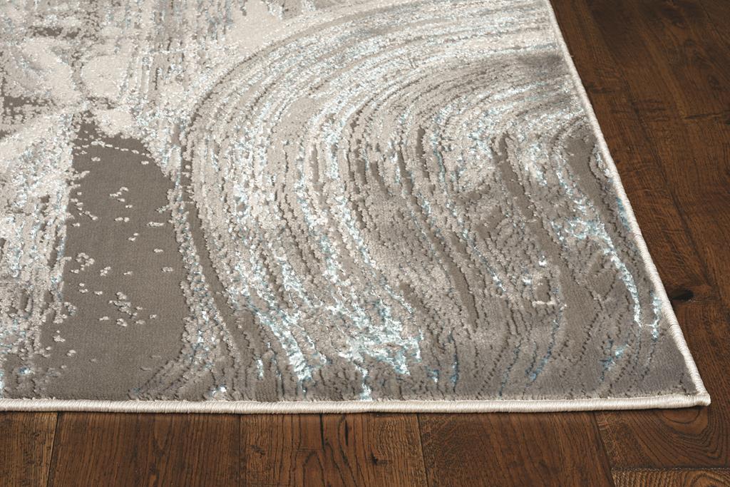 Kas Luna 7130 Silver Blue Stroked Area Rug Corner