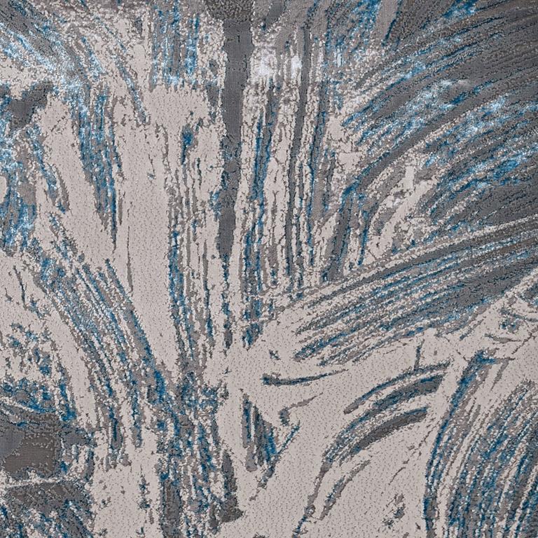 Kas Luna 7130 Silver Blue Stroked Area Rug Close Up