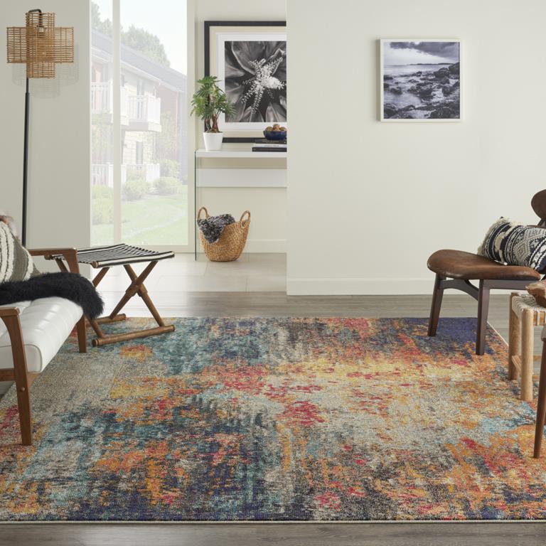 Nourison Celestial CES15 Multicolor Area Rug Room Scene