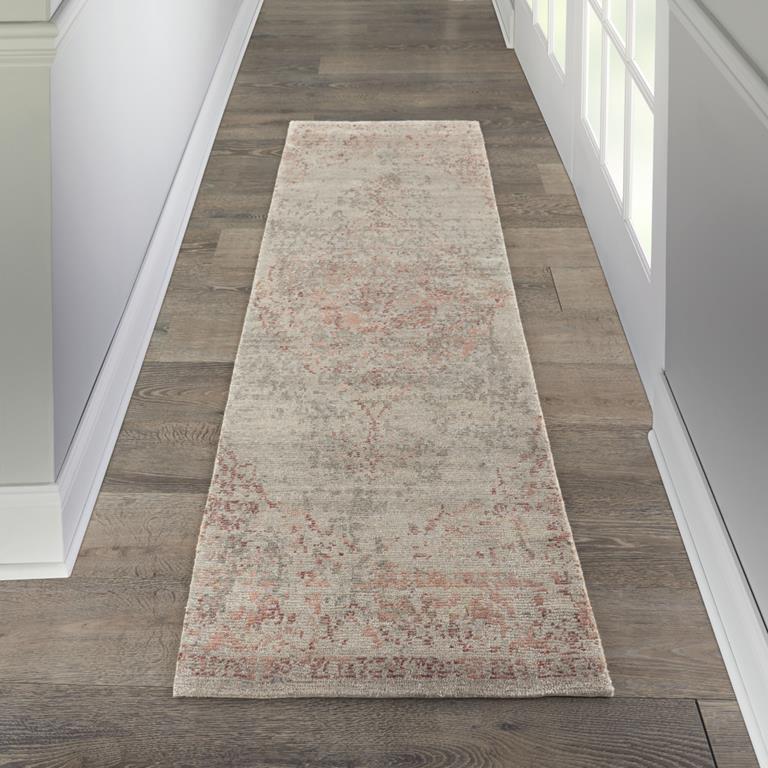 Nourison Lucent LCN07 Silver Red Runner Area Rug Room Scene