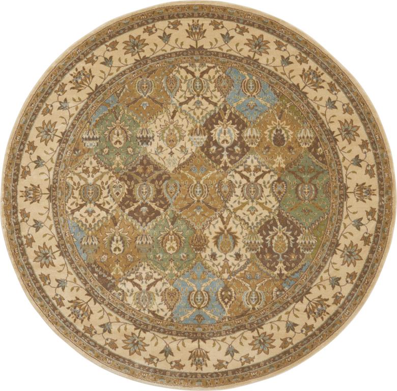 Nourison Modesto MDS04 Beige Round Area Rug