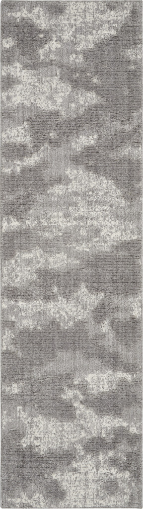 Nourison Zermatt ZER01 Grey Ivory Runner Area Rug