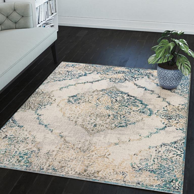 Dalyn Karma KM23 Ivory Area Rug Room Scene