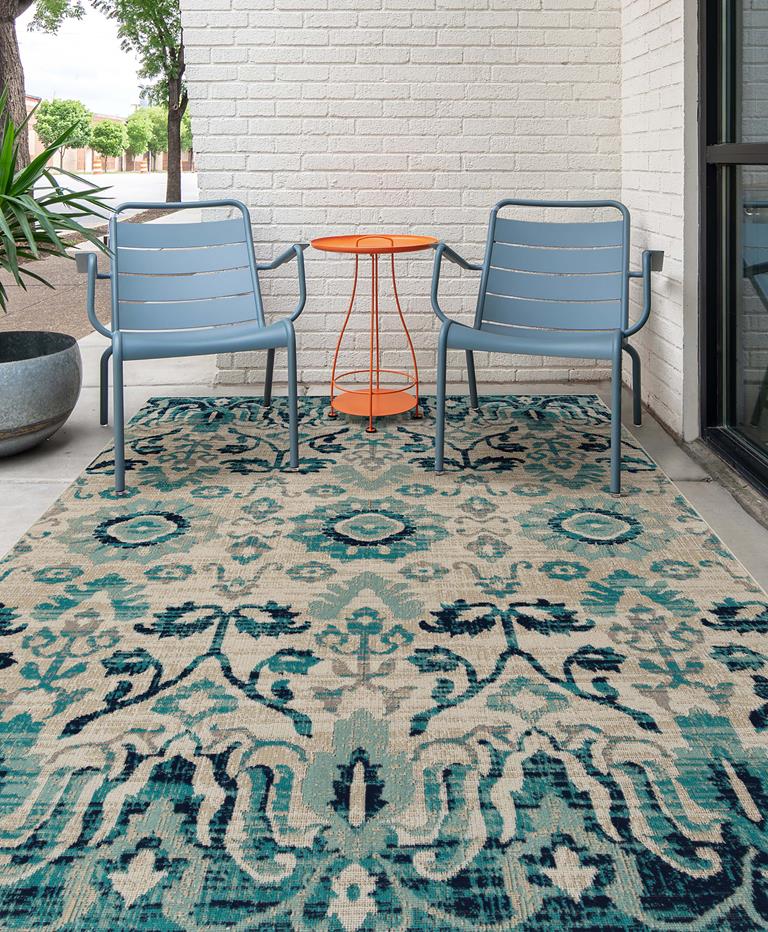 Kaleen Zuma Beach ZUM13-17 Blue Area Rug Outdoor Room Scene