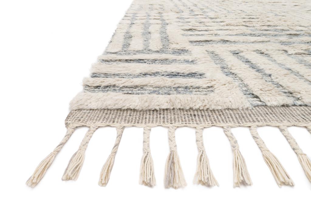 Loloi Khalid KF-01 Ivory Sky Area Rug Angle