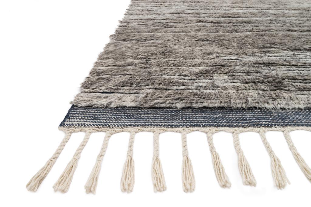 Loloi Khalid KF-04 Pewter Ink Area Rug Angle