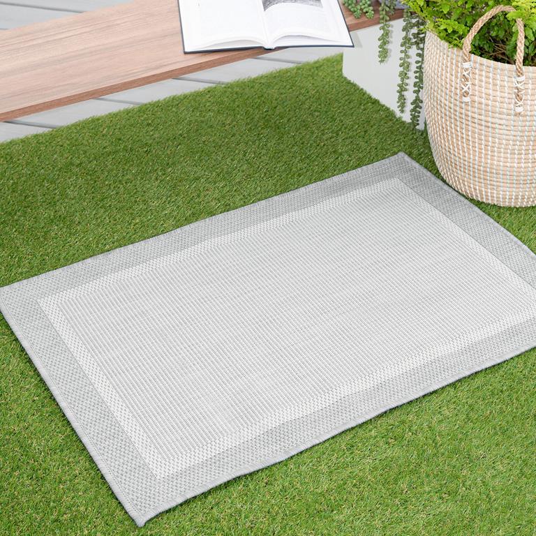 Tayse Eco Dania ECO1204 Gray Scatter Area Rug Patio Scene