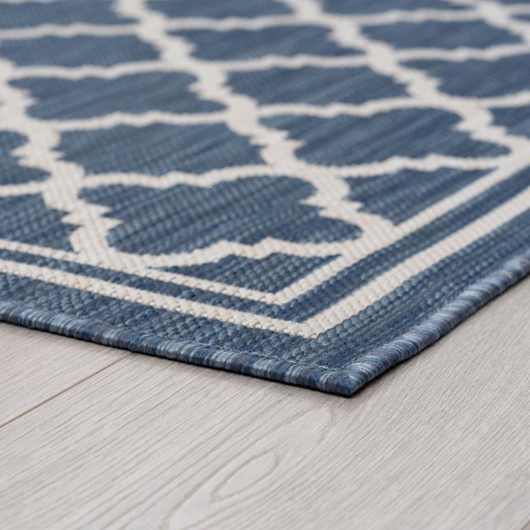 Tayse Eco Shaila ECO1302 Blue Area Rug Corner