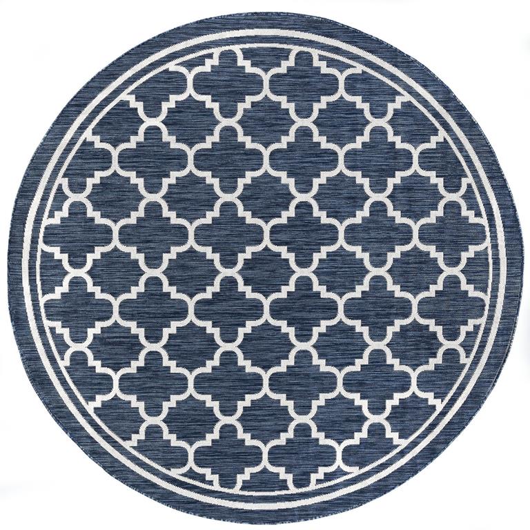 Tayse Eco Shaila ECO1305 Navy Round Area Rug