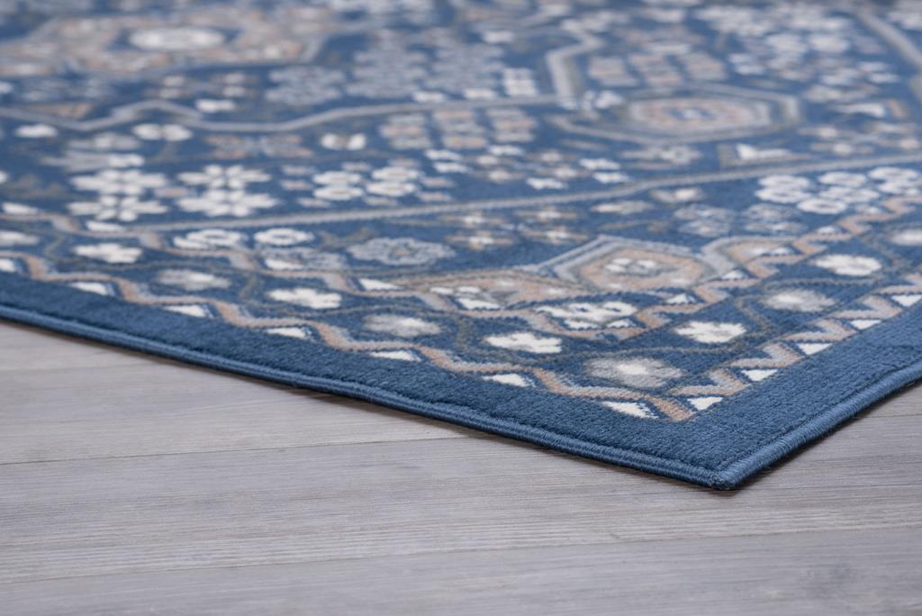 Tayse Hampton Logan HMP4007 Navy Area Rug Corner