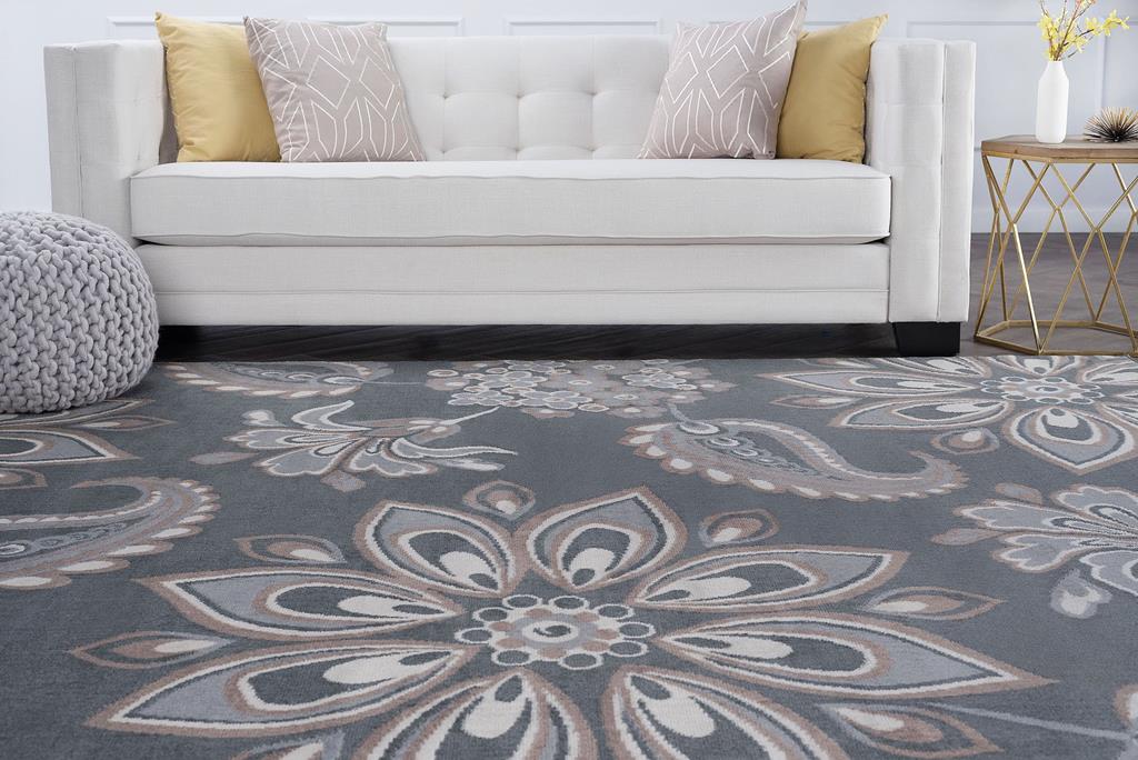 Tayse Hampton Matilda HMP4309 Gray Area Rug Room Scene