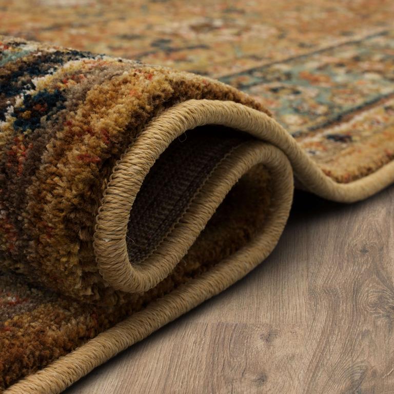 Karastan Spice Market 90668-80153 Myanmar Tobacco Area Rug Roll Edge