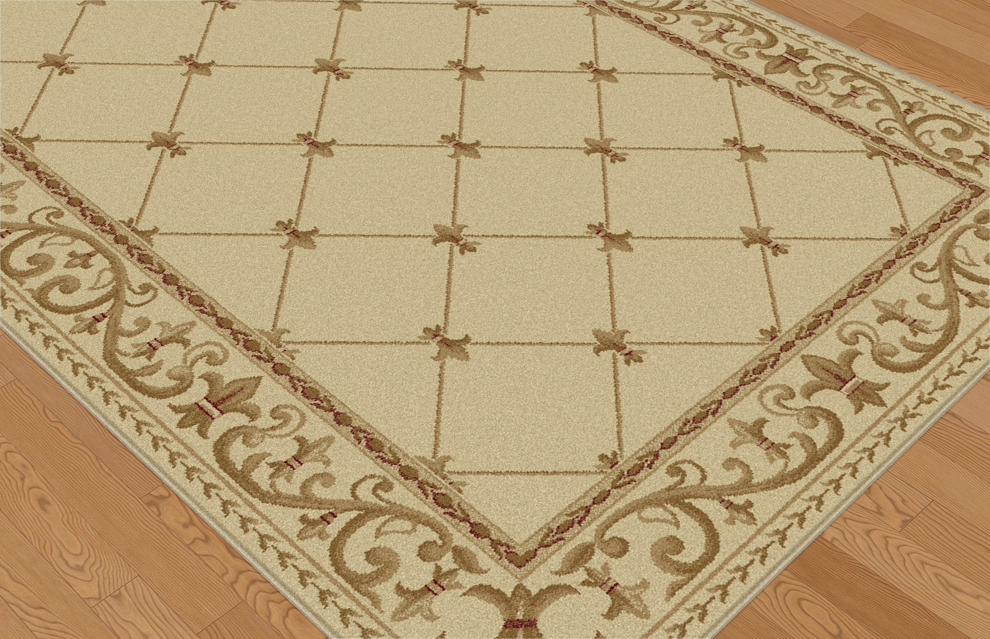 Sensation 4882 Ivory Area Rug on Angle