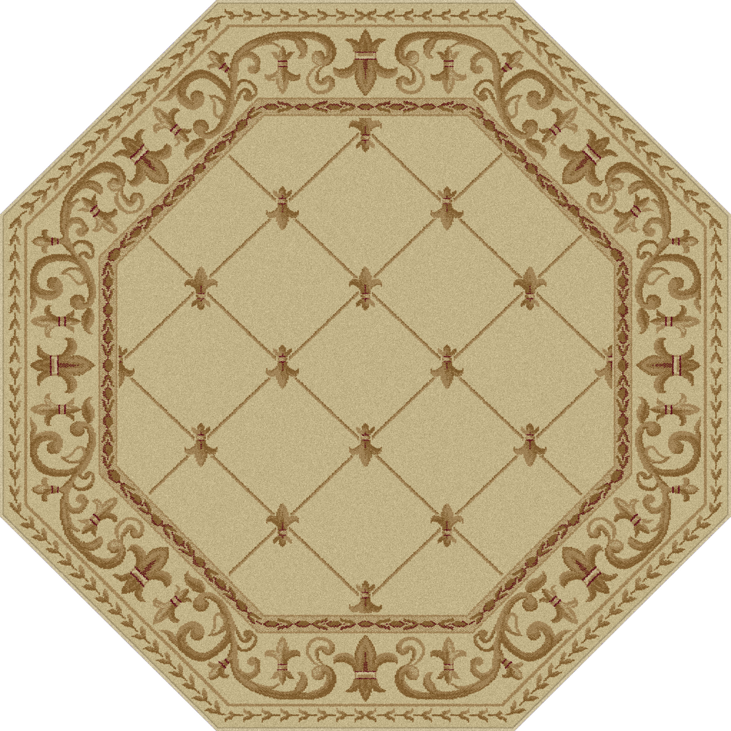 Sensation 4882 Ivory Octagon Area Rug