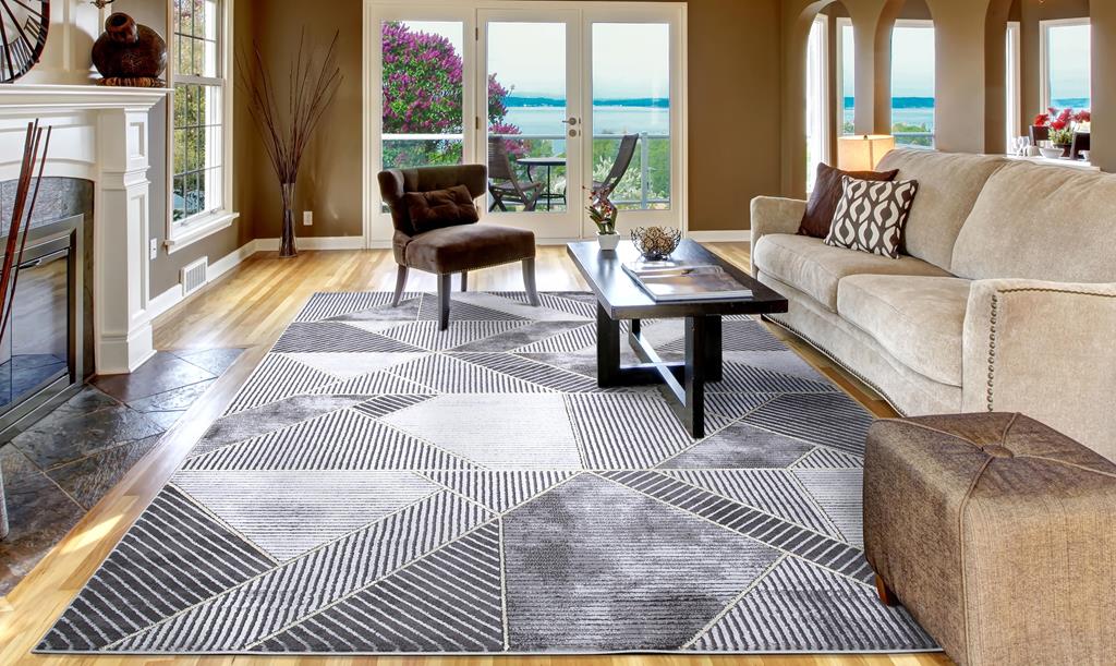 Concord Global Trading Brighton 8035 Madison Gray Area Rug Room Scene 2