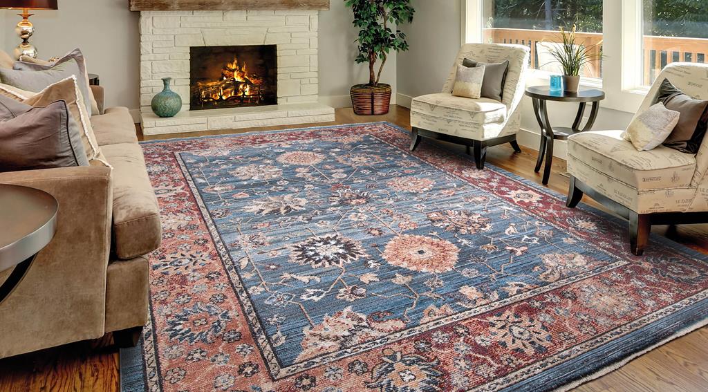 Concord Global Trading Pandora 8036 Alexander Blue Area Rug Room Scene 3