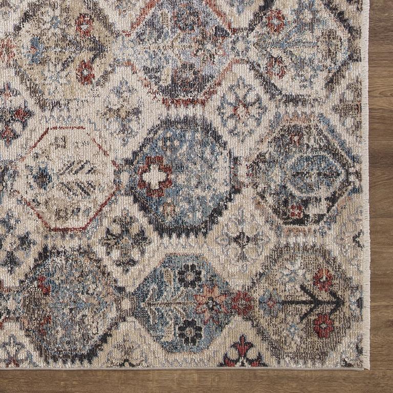 Concord Global Trading Pandora 8049 Moroccan Tiles Multi Area Rug Corner