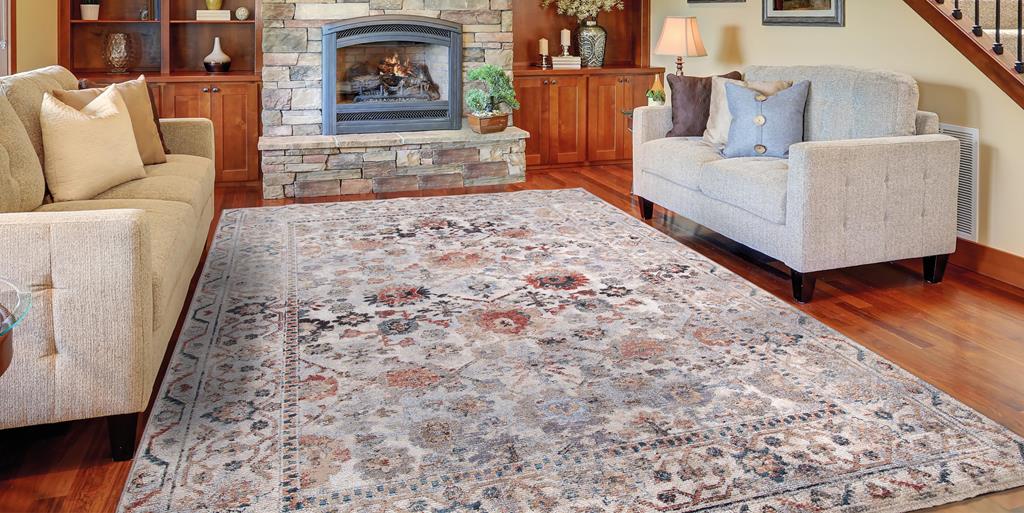 ◆オーダー用◆ダイカット ハート ボーダー ガーランド Concord Global Trading Pandora 8072 Cassandra Ivory Area Rug