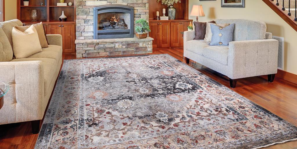 Concord Global Trading Pandora 8086 Royalty Gray Area Rug Room Scene