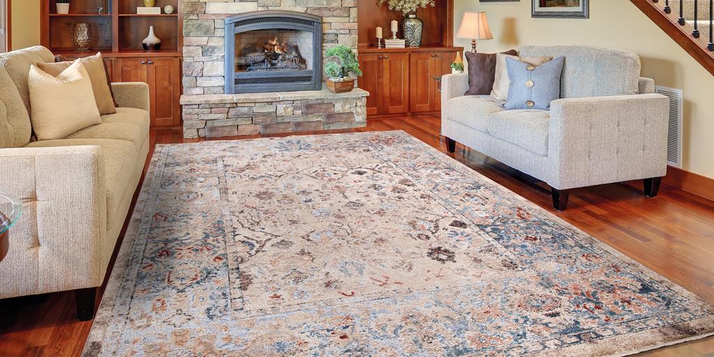 Concord Global Trading Pandora 8102 Kashmir Ivory Area Rug Room Scene