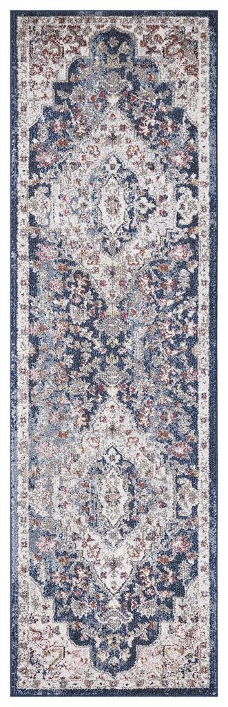 Concord Global Trading Vintage 7254 Montreal Navy Runner Area Rug