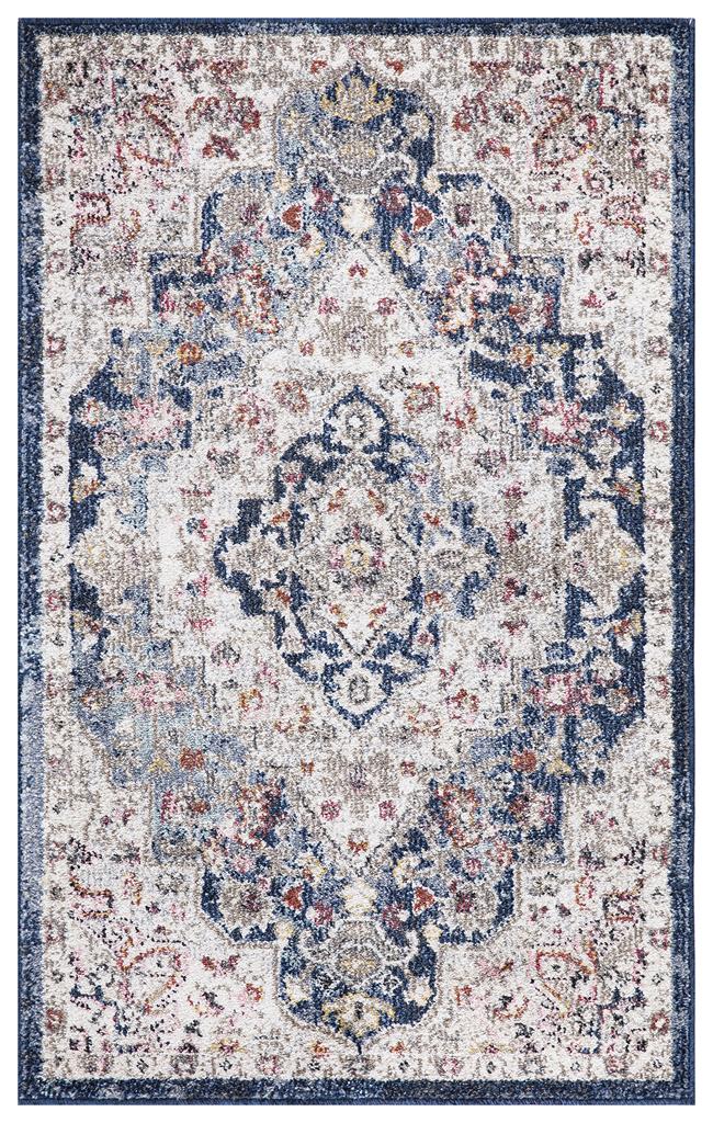 Concord Global Trading Vintage 7254 Montreal Navy Scatter Area Rug