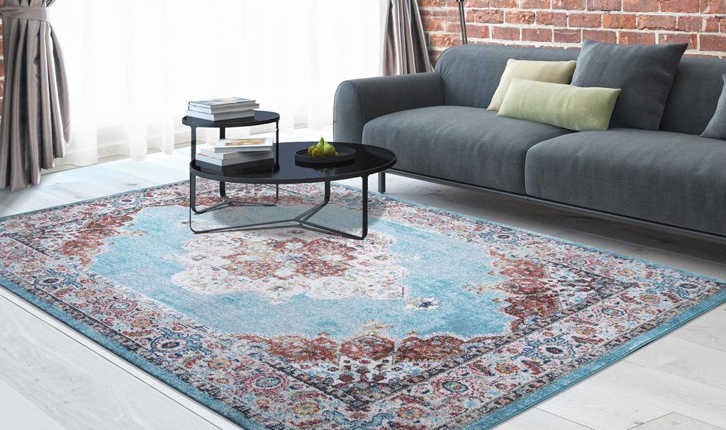 Concord Global Trading Vintage 7286 Elegance Blue Area Rug Room Scene 3